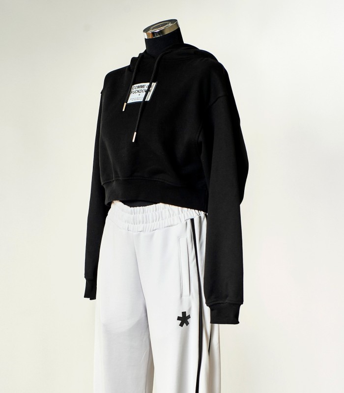 Felpa con Cappuccio Nera Cropped Comme des Fuckdown – Stile Streetwear