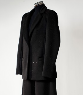 Blazer nero elegante con strass – stile luminoso e chic
