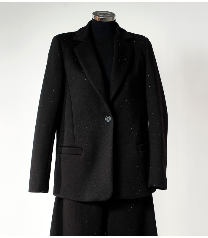 Blazer nero elegante con strass – stile luminoso e chic