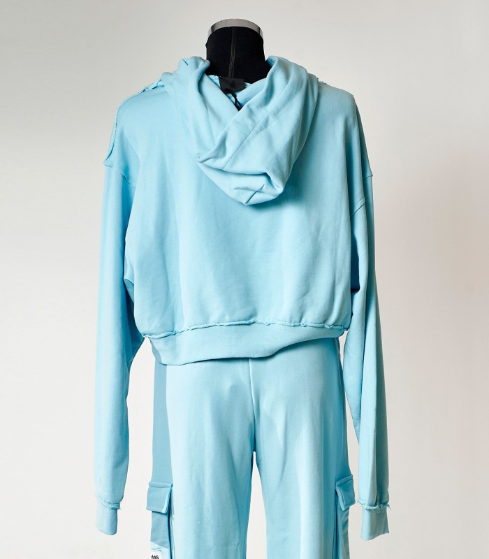 Felpa azzurra cropped Comme des Fuckdown – Streetwear donna