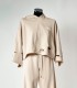 Felpa Beige Comme des Fuckdown - Destroyed Oversize