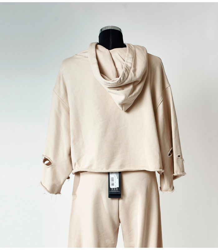 Felpa Beige Comme des Fuckdown - Destroyed Oversize