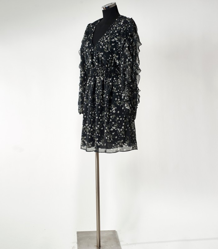 Vestito corto floreale Patrizia Pepe nero – Abito elegante donna con maniche lunghe