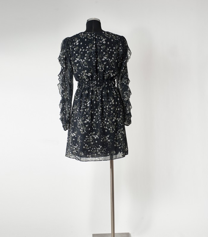 Vestito corto floreale Patrizia Pepe nero – Abito elegante donna con maniche lunghe