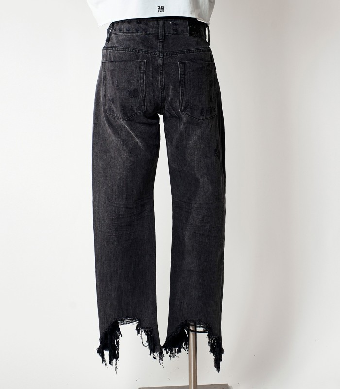 Black Jeans One Teaspoon – Denim Nero Strappato con Orlo Sfilacciato