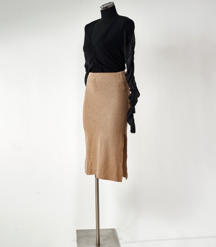 Gonna Pinko Cuba Libre Marrone – Eleganza in Maglia a Coste