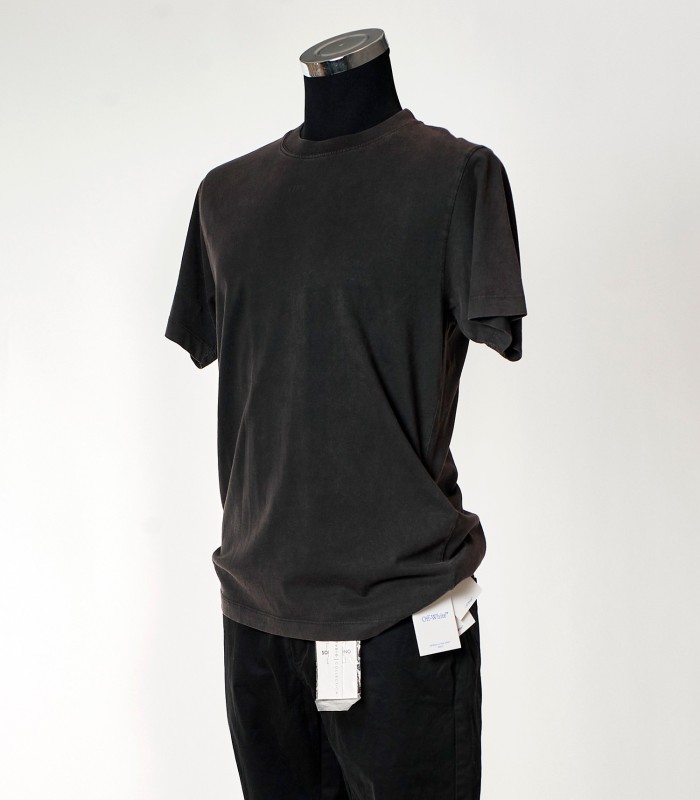 T-shirt Off-White Uomo Nera con Stampa Super Luna  – Streetwear di Lusso