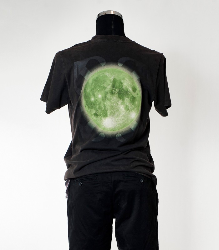 T-shirt Off-White Uomo Nera con Stampa Super Luna  – Streetwear di Lusso