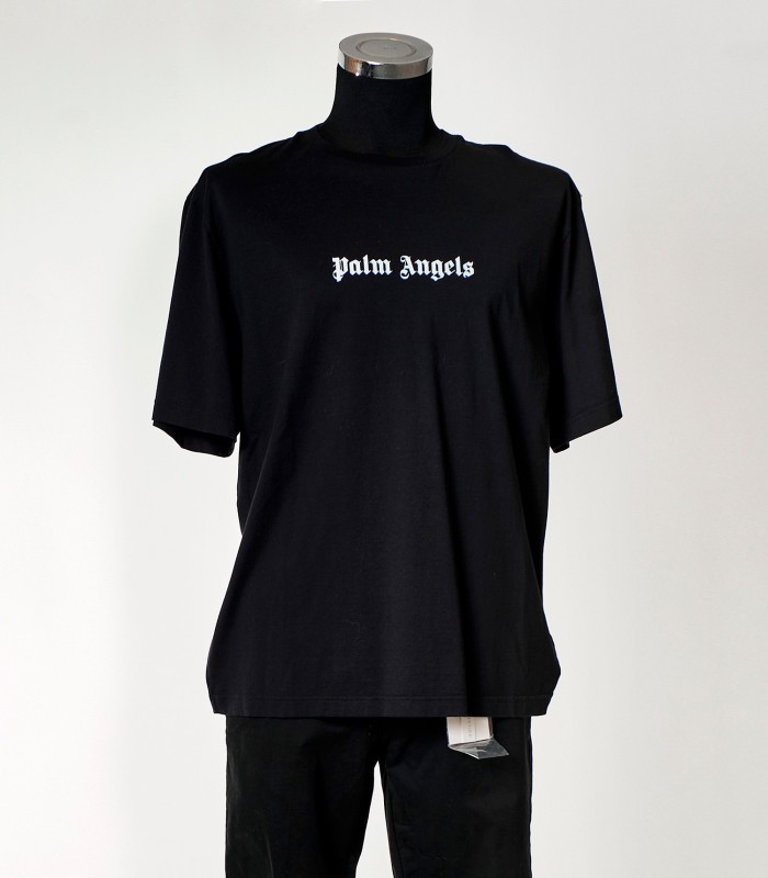 Palm Angels T-shirt Nera Uomo con Logo Frontale – Stile Streetwear di Lusso