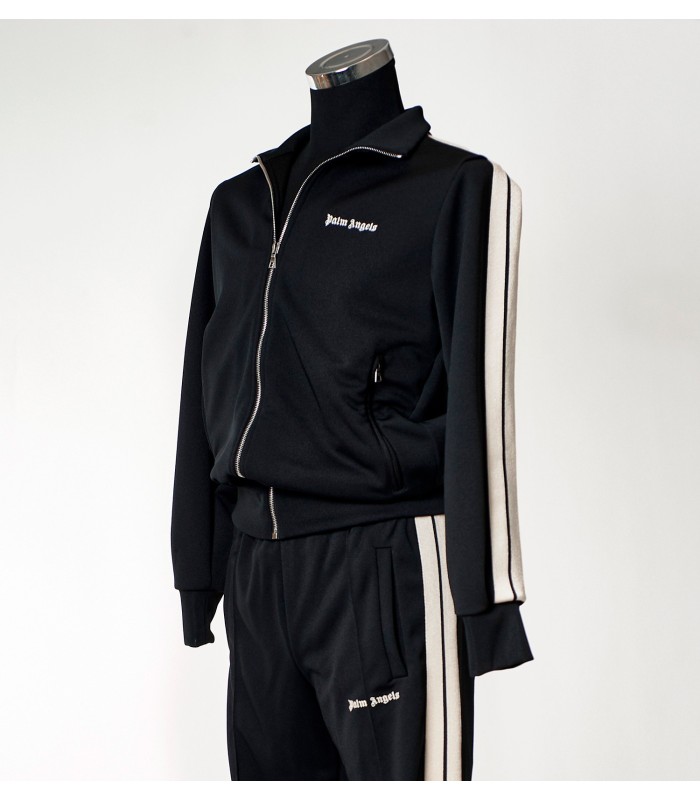 Palm Angels Tuta Nera con Zip e Bande Laterali – Stile Streetwear Iconico