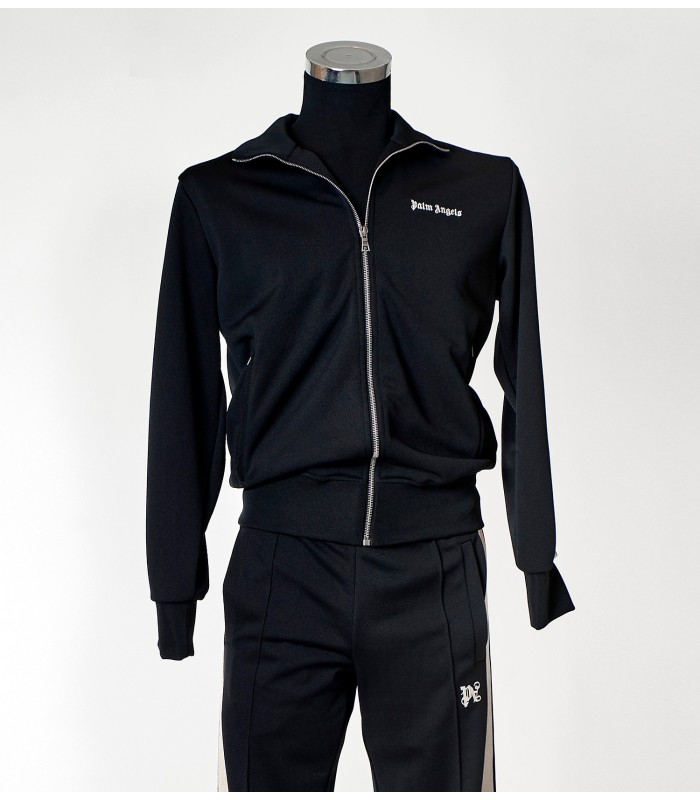 Palm Angels Tuta Nera con Zip e Bande Laterali – Stile Streetwear Iconico