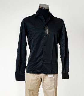 Camicia nera satinata uomo Yves Enzo Paris – Elegante e raffinata