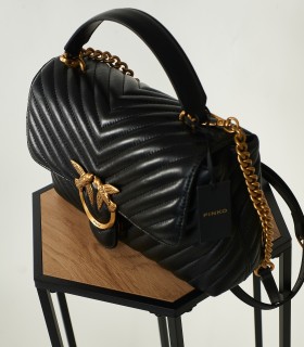 Pinko Love Bag Puff Nera – Borsa Iconica Trapuntata con Fibbia Love Birds