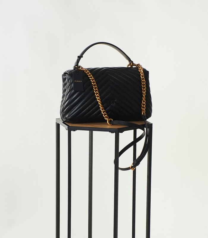 Pinko Love Bag Puff Nera – Borsa Iconica Trapuntata con Fibbia Love Birds