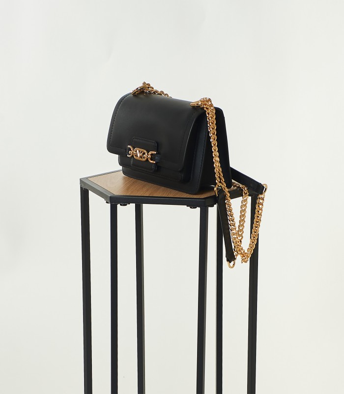 Michael Kors Heather Nera – Borsa a Tracolla Elegante in Pelle con Catena Dorata