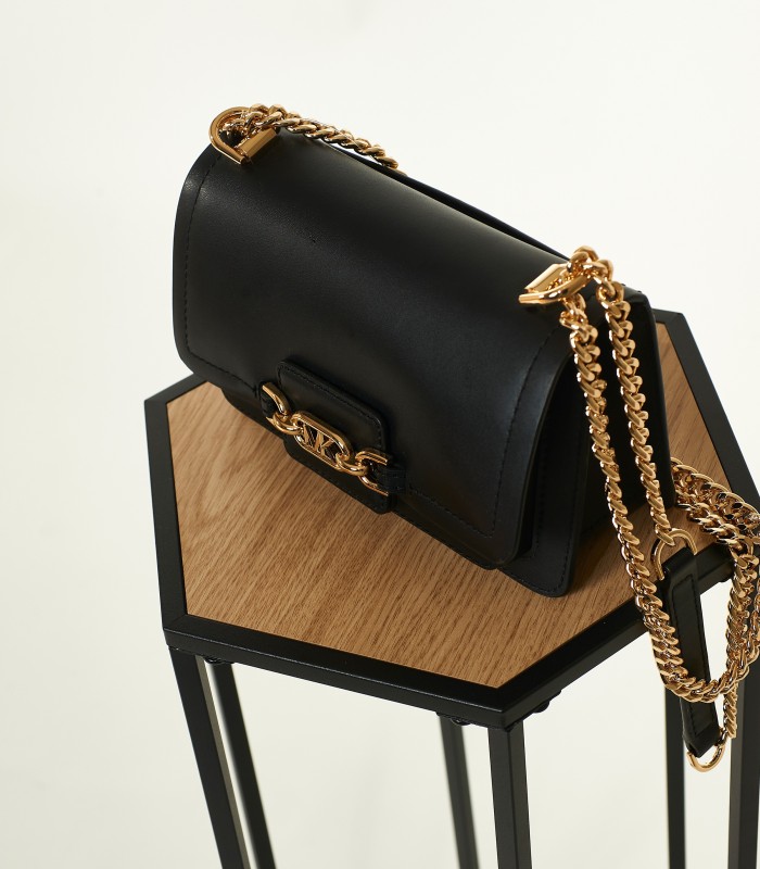 Michael Kors Heather Nera – Borsa a Tracolla Elegante in Pelle con Catena Dorata