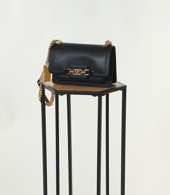 Michael Kors Heather Nera – Borsa a Tracolla Elegante in Pelle con Catena Dorata