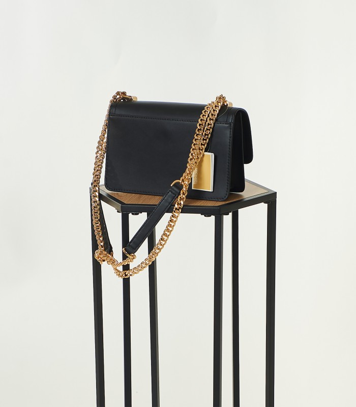 Michael Kors Heather Nera – Borsa a Tracolla Elegante in Pelle con Catena Dorata