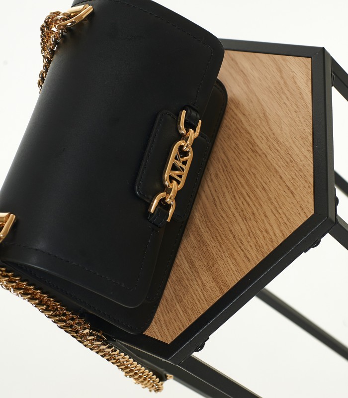 Michael Kors Heather Nera – Borsa a Tracolla Elegante in Pelle con Catena Dorata