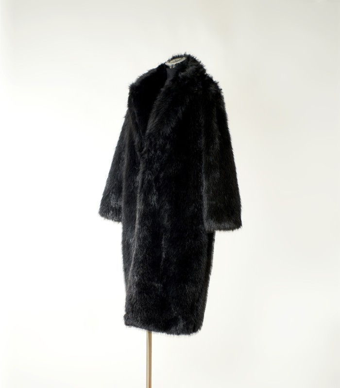 Pelliccia donna a pelo liscio – nero, marrone e cammello