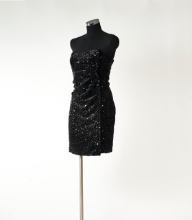 Abito tubino paillettes donna elegante – disponibile in rosso, marrone e nero