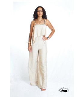 Volant Tuta Intera Donna – Eleganza Casual in Nero, Panna, Ruggine e Marrone