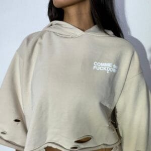 Felpa Crop Beige Comme des Fuckdown