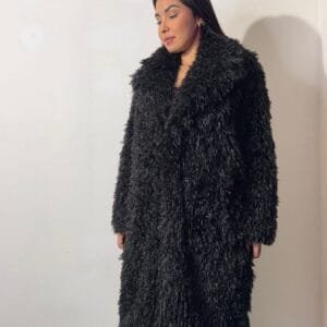 Cappotto lungo eco pelliccia pelo riccio King Kong